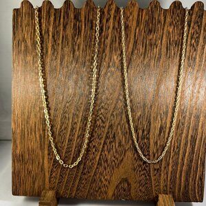 14K Gold Plated Rope & Figaro Chain Necklace Set